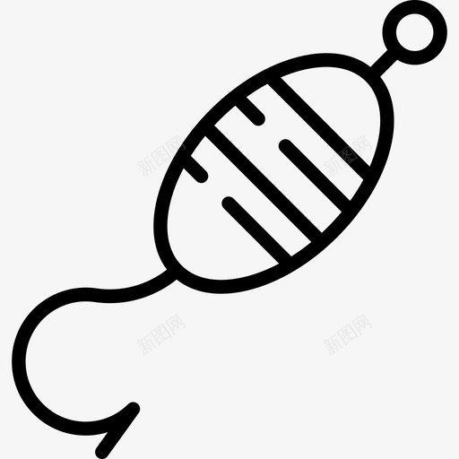 钓鱼钩户外活动7直线型图标svg_新图网 https://ixintu.com 户外活动7 直线型 钓鱼钩