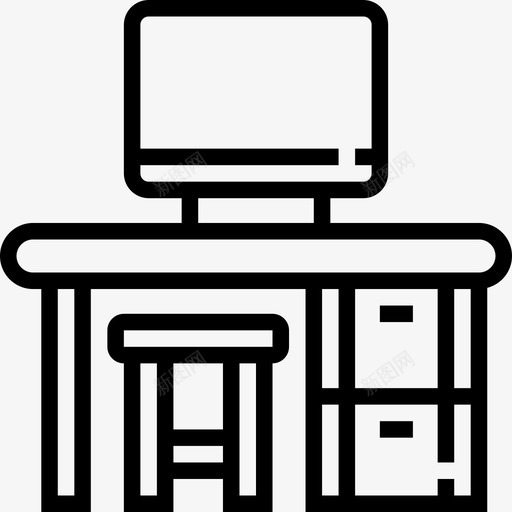 书桌家装2直线型图标svg_新图网 https://ixintu.com 书桌 家装2 直线型