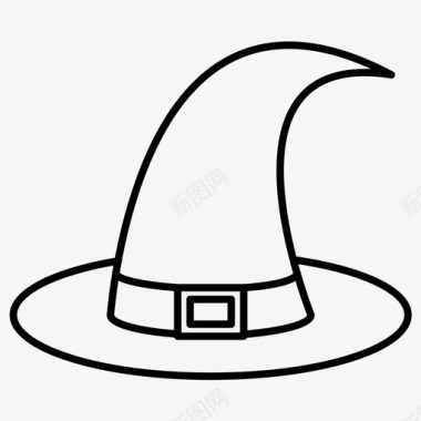 万圣节帽恐怖女巫帽图标图标