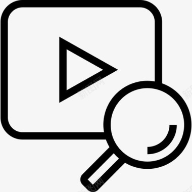 视频播放器搜索引擎优化营销业务财务3线性图标图标