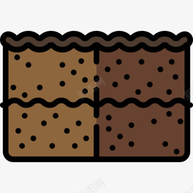 布朗尼食品甜点2原色图标图标