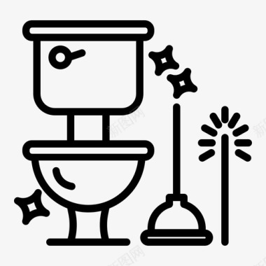 厕所杂务清洁图标图标