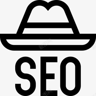 顶帽营销SEO8线性图标图标