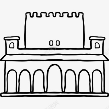 阿罕布拉世界纪念碑2黑色图标图标