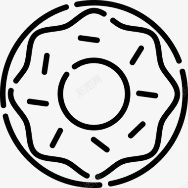 甜甜圈食品和饮料12线性图标图标