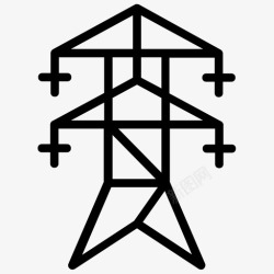 能量塔输电电线杆电线塔图标高清图片