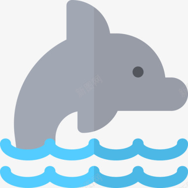 海豚5号水手扁平图标图标
