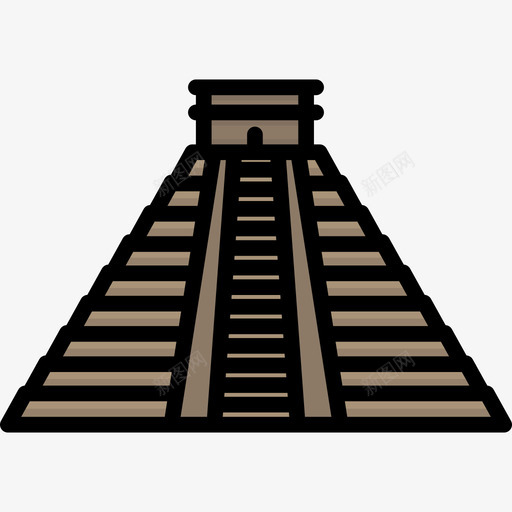 玛雅金字塔纪念碑14线性颜色图标svg_新图网 https://ixintu.com 玛雅金字塔 纪念碑14 线性颜色