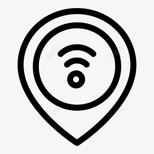 wifi位置地图图标svg_新图网 https://ixintu.com pin wifi 位置 占位符 地图 地点