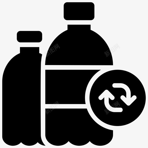 瓶子回收宠物瓶塑料瓶图标svg_新图网 https://ixintu.com 回收塑料 回收瓶 塑料瓶 宠物瓶 拯救世界字形图标 瓶子回收
