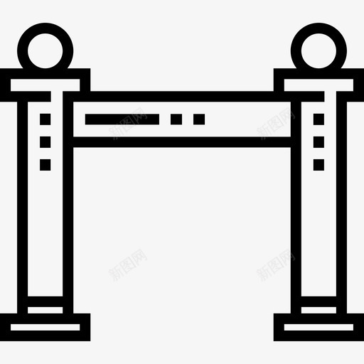 围栏博物馆9直线图标svg_新图网 https://ixintu.com 博物馆9 围栏 直线