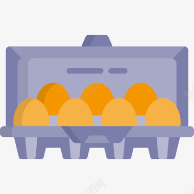 鸡蛋面包店17扁平图标图标