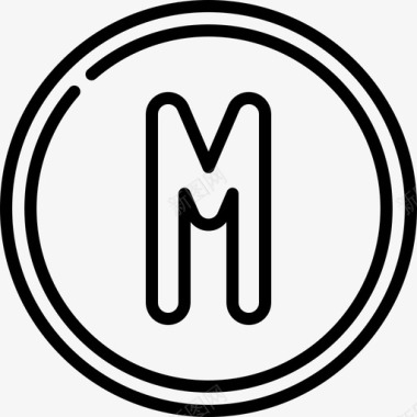 字母M符号22线形图标图标