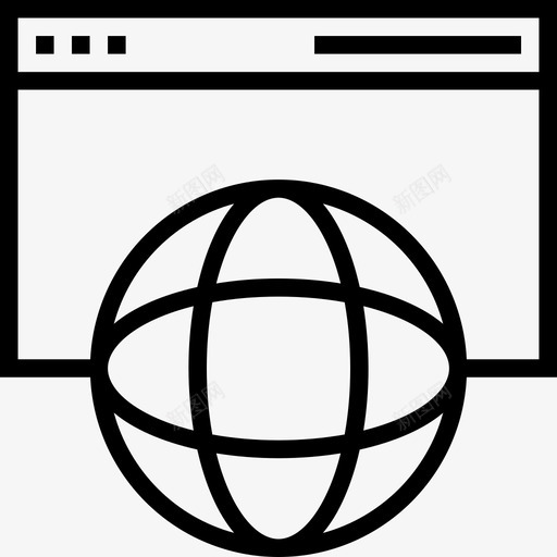 浏览器数字营销38线性图标svg_新图网 https://ixintu.com 数字营销38 浏览器 线性