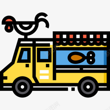 炸鸡食品车2原色图标图标