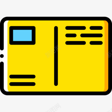 明信片邮件4黄色图标图标