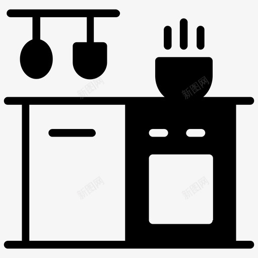 厨房台面灶具厨房岛图标svg_新图网 https://ixintu.com 厨房台面 厨房岛 厨房板 台面 灶具 美国文化和地标符号