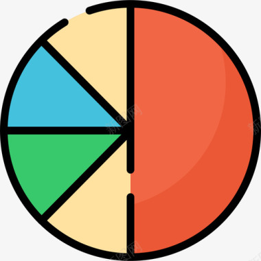 饼图信息图6线性颜色图标图标