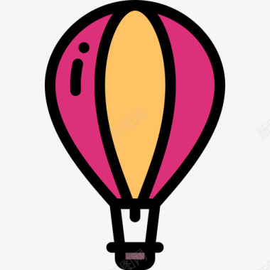 热气球假日旅行7线性颜色图标图标