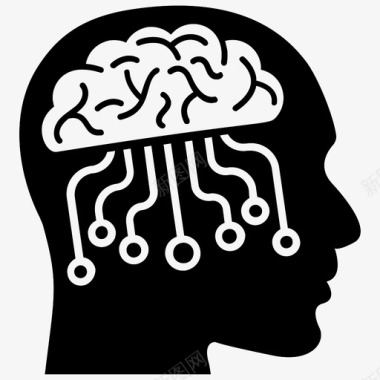 数字大脑人工智能人脑图标图标
