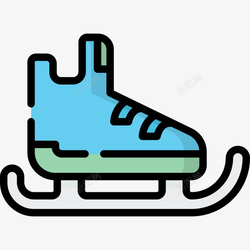 滑冰普通艺术14线条色彩图标svg_新图网 https://ixintu.com 普通艺术14 滑冰 线条色彩