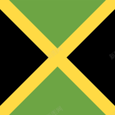 牙买加方形国家简单旗帜图标图标