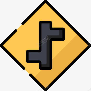 交叉口交通标志9线形颜色图标图标