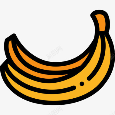 香蕉健康生活9线形颜色图标图标