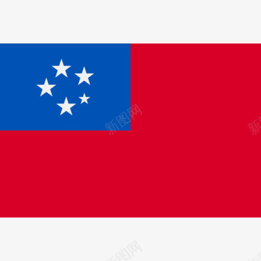 萨摩亚长方形国家简单旗帜图标图标