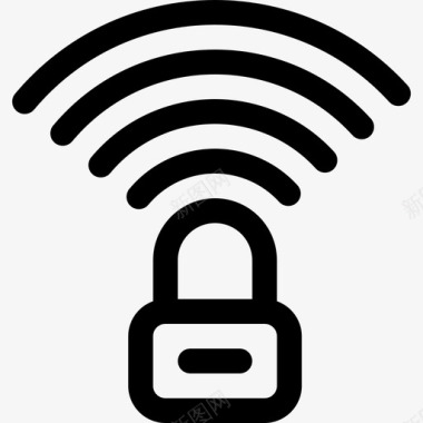 Wifi互联网安全15线性图标图标