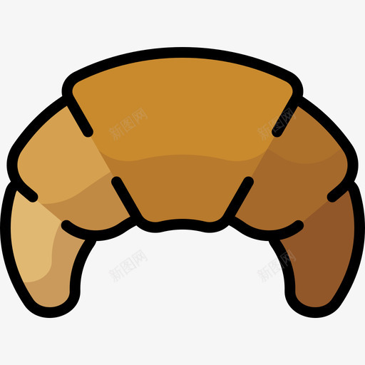 牛角面包食品甜点2线性颜色图标svg_新图网 https://ixintu.com 牛角面包 线性颜色 食品甜点2