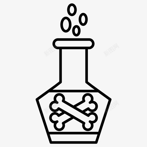 烧杯化学品烧瓶图标svg_新图网 https://ixintu.com 万圣节图标集向量 化学品 毒药 烧杯 烧瓶