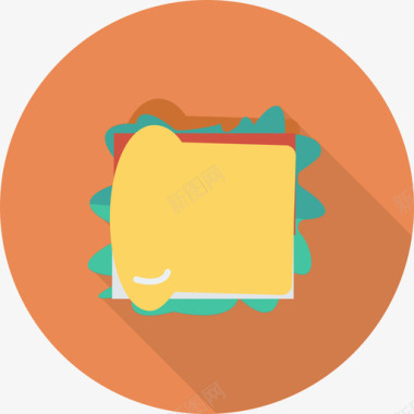 三明治食品和饮料22圆形图标图标