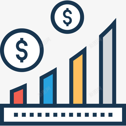 利润金融和银行线性颜色图标svg_新图网 https://ixintu.com 利润 线性颜色 金融和银行