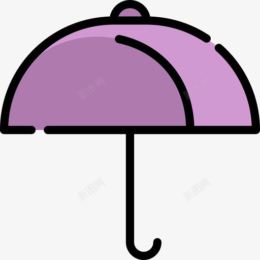 雨伞日常用品动作2线条色彩图标svg_新图网 https://ixintu.com 日常用品动作2 线条色彩 雨伞