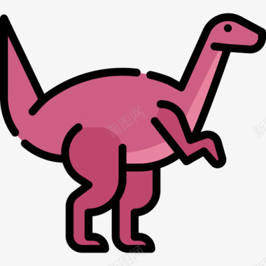 巴克龙恐龙4线形颜色图标图标