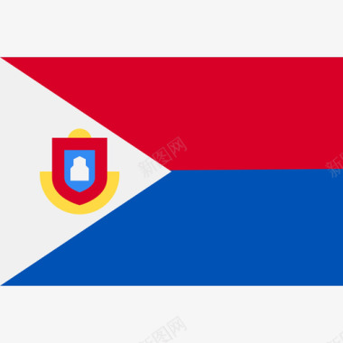 圣马丁岛长方形乡村简单旗帜图标图标