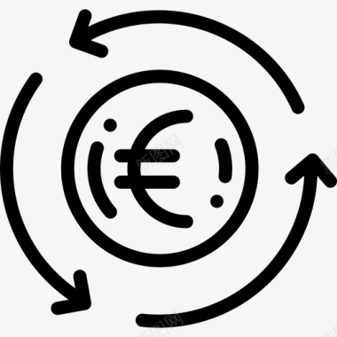 欧元金融51线性图标图标
