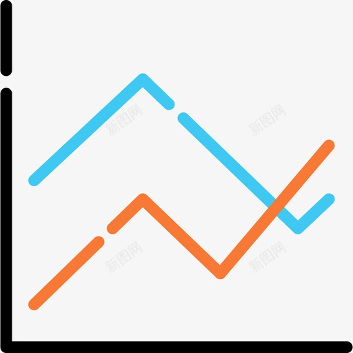 折线图图表2线颜色图标svg_新图网 https://ixintu.com 图表2 折线图 线颜色