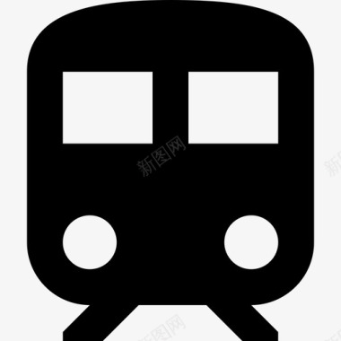 单色火车地图和交通工具图标图标