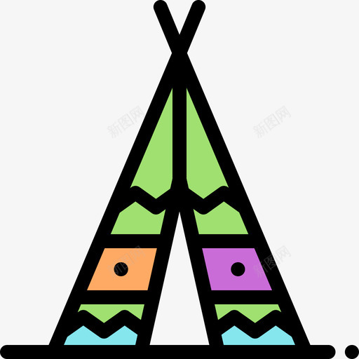 TipiBohoStyle2线性颜色图标svg_新图网 https://ixintu.com BohoStyle2 Tipi 线性颜色