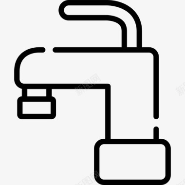 水龙头浴室2线性图标图标