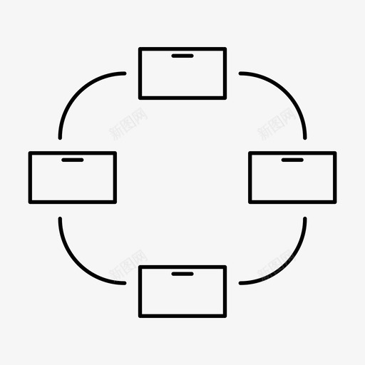 网络连接联机图标svg_新图网 https://ixintu.com 业务 共享 办公室 工作 技术 服务器 网络 联机 连接