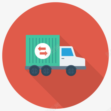送货车购物电子商务循环图标图标