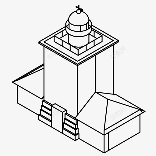 灯塔导航航海图标svg_新图网 https://ixintu.com 信号 导航 望塔 灯塔 航海