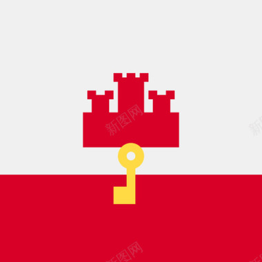 直布罗陀方形乡村简单旗帜图标图标