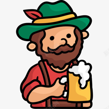 德国啤酒节11彩色图标图标