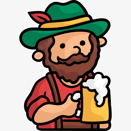 德国啤酒节11彩色图标svg_新图网 https://ixintu.com 啤酒节11 彩色 德国