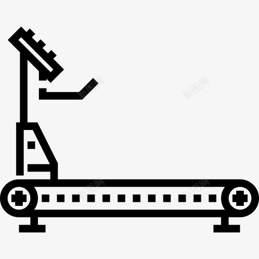 跑步机健康生活7直线型图标svg_新图网 https://ixintu.com 健康生活7 直线型 跑步机