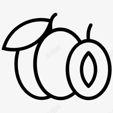 杏水果健康食品图标图标